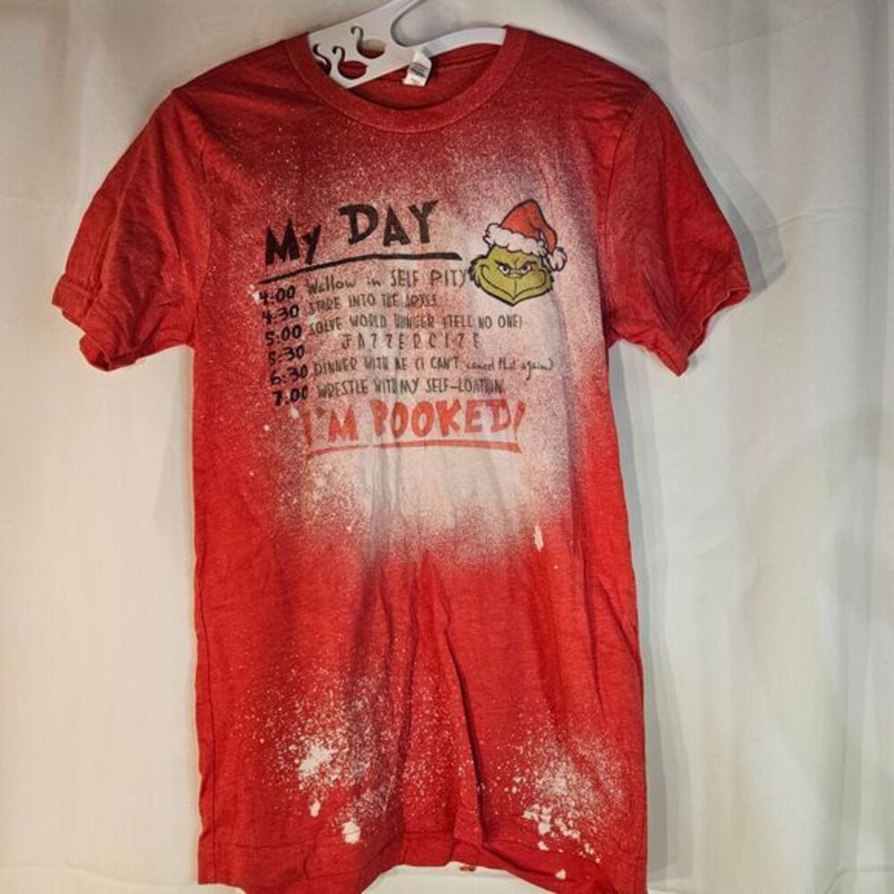 Vintage-Style My‎ Day Graphic T-Shirt Red Distressed Christmas Santa Print
